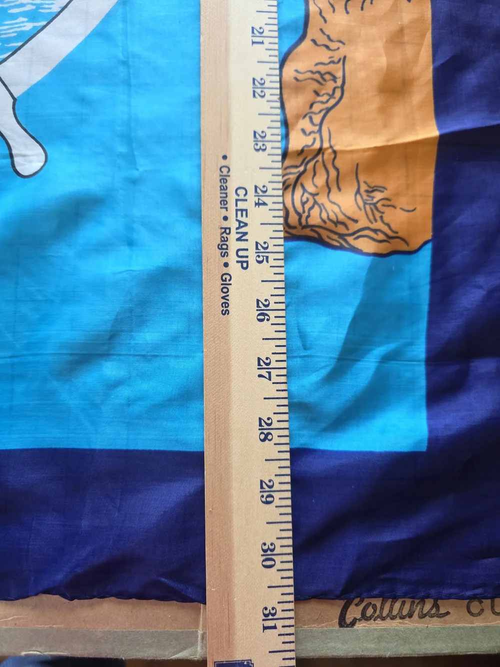 Vintage Blue U.S. Navy MSTS Military Sea Transportation Service Scarf Map 31x31